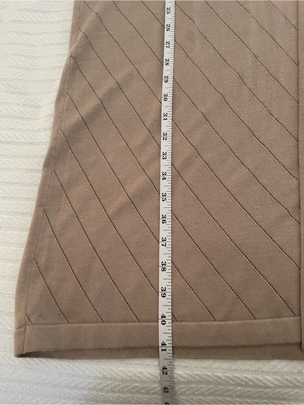 Lety & Me Taupe Duster Open Front Long Sleeve Diagonal Knit, 2X - Picture 5 of 5